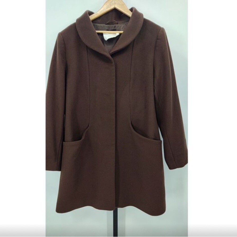 Quince Womens Italian Wool Cocoon Coat Brown XL -beautifully tailored!
